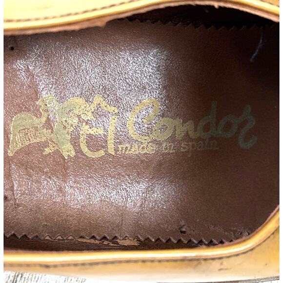 El Condor 8.5 Yellow Gold Leather Loafers Vintage Western Rustic Spanish